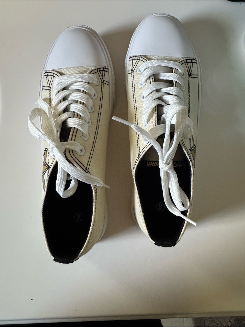 Foco New Orleans Saints Women’s Platform Sneakers In Cream,White,Black And Gold